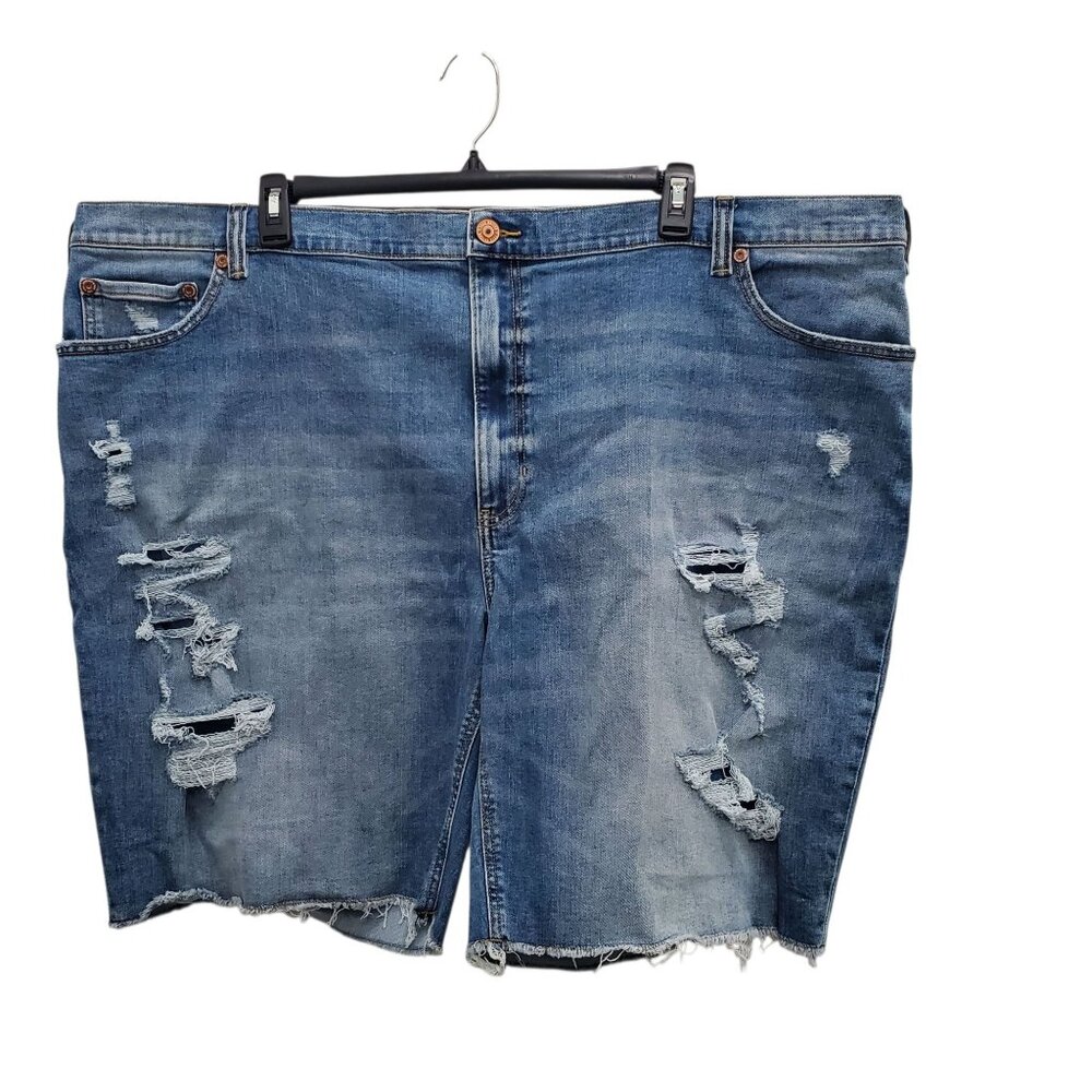 True Nation by DXL Big & Tall Athletic‎ Fit Destroyed 10" Denim Shorts 54 Waist